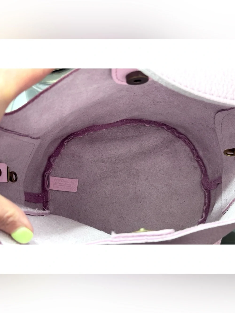 Portland Leather Pink Pebbled Leather Crossbody Bag